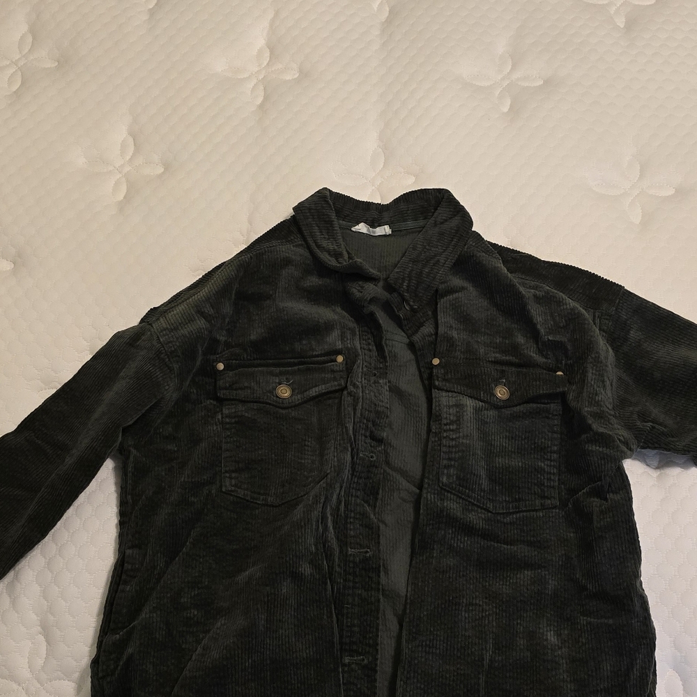 In Bloom Dark Gray Corduroy Jacket